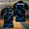 BlueJose Bowling And Pins Golden Panther Customized Name, Team Name 3D Shirt (4 Colors)