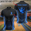 BlueJose Bowling And Pins Arrow Armor King Emblem Customized Name, Team Name 3D Shirt (4 Colors)