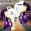 BlueJose Bowling And Pins White Golden Lightning Customized Name, Team Name 3D Shirt (4 Colors)
