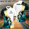 BlueJose Bowling And Pins White Golden Lightning Customized Name, Team Name 3D Shirt (4 Colors)