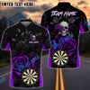 BlueJose Darts Skull And Roses Customized Name, Team Name 3D Shirt (4 Colors)