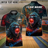 BlueJose Bowling And Pins Fierce Gorilla Customized Name, Team Name 3D Shirt (4 Colors)