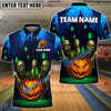 BlueJose Bowling And Pins Halloween Pumpkin Zombie Pins Customized Name, Team Name 3D Shirt (4 Colors)