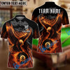 BlueJose Billiards Ball 8 Burning Eagle Personalized Name Shirt (4 Colors)