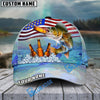 BlueJose Fishing American Flag Beer Personalized Cap (Bass, Walleye, Trout, Catfish, Crappie, Striped Bass, Salmon, Pike, Tuna, Marlin, Mahi-mahi)