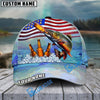 BlueJose Fishing American Flag Beer Personalized Cap (Bass, Walleye, Trout, Catfish, Crappie, Striped Bass, Salmon, Pike, Tuna, Marlin, Mahi-mahi)