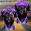 BlueJose Bowling Crown King Flame Customized Name, Team Name 3D Shirt (4 Colors)