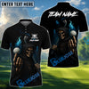 BlueJose Grim Reaper Golf Polo Shirt, Customized Name & Team Name 3D Shirts (4 Colors)