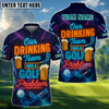 BlueJose Neon Beer Funny Golf Polo Shirt, Custom Name & Team Name Golf 3D Shirts