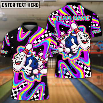 BlueJose Bowling And Pins Happy Buddy Customized Name, Team Name 3D Shirt