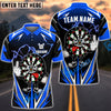 BlueJose Darts Funny Dartboard Lightning Customized Name, Team Name 3D Shirt (4 Colors)