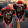 BlueJose Darts Lightning Dartboard Character Customized Name, Team Name 3D Shirt (4 Colors)