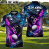 BlueJose Skull Captain Drive Funny Golf Polo Shirt, Customized Name & Team Name 3D Shirts (4 Colors)