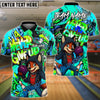 BlueJose Bowling And Pins Hip Hop Fox Never Give Up Customized Name, Team Name 3D Shirt (4 Colors)