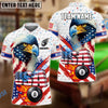 BlueJose Billiards Ball 8 Eagle Flag Star Personalized Name, Team Name Unisex Shirt (4 Colors)