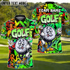 BlueJose Crazy Swing Golf Polo Shirt, Customized Name & Team Name 3D Shirts (4 Colors)