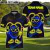 BlueJose Neon Swing Ball Golf Polo Shirt, Customized Name & Team Name 3D Shirts (4 Colors)
