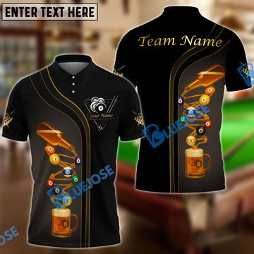 BlueJose Billiards Ball 8 Deep Fantasy Beer Personalized Name Shirt (4 Colors)