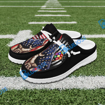 BlueJose Billiards American Flag 9 Ball Player Mesh Dude Shoes