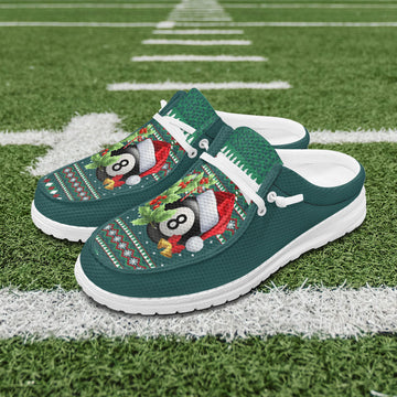 BlueJose Billiards Ball 8 Green Christmas Pattern Player Mesh Dude Shoes
