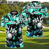 BlueJose Savage Wolf Golfer Polo Customized Name, Team Name 3D Shirts (4 Colors)