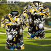 BlueJose Savage Wolf Golfer Polo Customized Name, Team Name 3D Shirts (4 Colors)