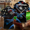 BlueJose Billiards Ball 8 & Ball 9 American Flag Cross Cue Personalized Shirt (2 Colors)