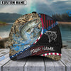 BlueJose Fishing Camo Flag Patriot Personalized Cap (11 Breeds)