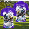 BlueJose American Eagle Power Golf Polo Customized Name, Team Name 3D Shirts (4 Colors)