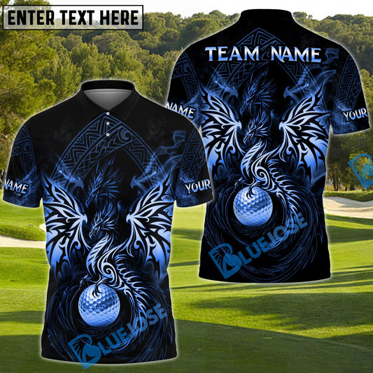 BlueJose Dragon Fairway Golf Polo Customized Name, Team Name 3D Shirts (4 Colors)