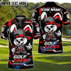 BlueJose Bunny Swing Golf Polo Customized Name, Team Name 3D Shirts (4 Colors)