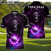 BlueJose Grim Swing Golf Polo Customized Name, Team Name 3D Shirts (4 Colors)