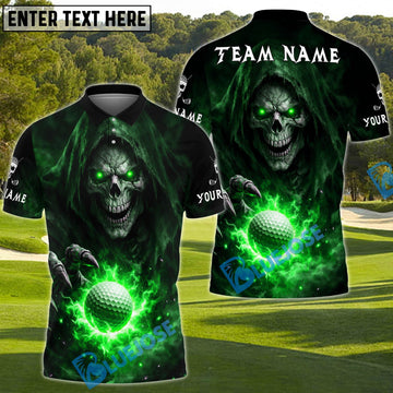BlueJose Grim Swing Golf Polo Customized Name, Team Name 3D Shirts (4 Colors)