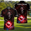 BlueJose Grim Swing Golf Polo Customized Name, Team Name 3D Shirts (4 Colors)
