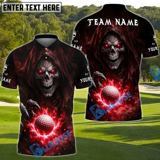 BlueJose Grim Swing Golf Polo Customized Name, Team Name 3D Shirts (4 Colors)