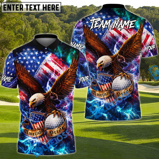 BlueJose Patriot Eagle Team Golf Polo Customized Name, Team Name Shirts