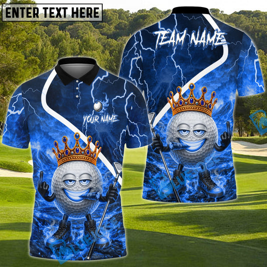BlueJose Fire King Golf Polo Customized Name, Team Name 3D Shirts (4 Colors)