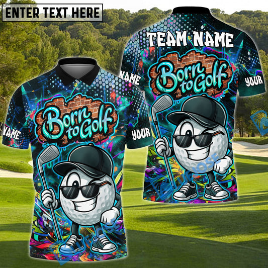BlueJose Graffiti Swing King Golf Polo Customized Name, Team Name 3D Shirts (4 Colors)