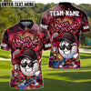 BlueJose Graffiti Swing King Golf Polo Customized Name, Team Name 3D Shirts (4 Colors)