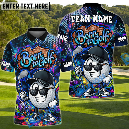 BlueJose Graffiti Swing King Golf Polo Customized Name, Team Name 3D Shirts (4 Colors)