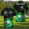 BlueJose Fire Reaper Golf Polo Customized Name, Team Name 3D Shirts (4 Colors)