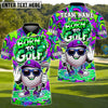 BlueJose Born To Golf Funny Golf Polo Customized Name, Team Name 3D Shirts (4 Colors)