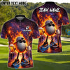 BlueJose Blazing Beer Golfer Polo Shirt Customized Name, Team Name 3D Shirts (4 Colors)