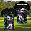 BlueJose Neon Swing Rabbit Golf Polo Shirt Customized Name, Team Name 3D Shirts (4 Colors)