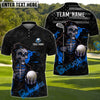 BlueJose Patriot Reaper Golf Polo Shirt Customized Name, Team Name 3D Shirts (4 Colors)