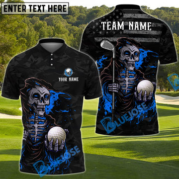 BlueJose Patriot Reaper Golf Polo Shirt Customized Name, Team Name 3D Shirts (4 Colors)