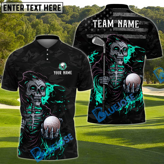 BlueJose Patriot Reaper Golf Polo Shirt Customized Name, Team Name 3D Shirts (4 Colors)