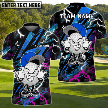 BlueJose Thunder Ball Golf Polo Shirt Customized Name, Team Name 3D Shirts (4 Colors)