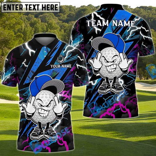 BlueJose Thunder Ball Golf Polo Shirt Customized Name, Team Name 3D Shirts (4 Colors)