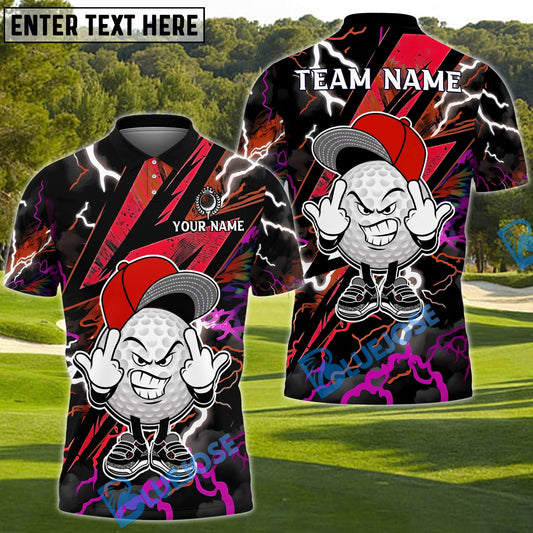 BlueJose Thunder Ball Golf Polo Shirt Customized Name, Team Name 3D Shirts (4 Colors)